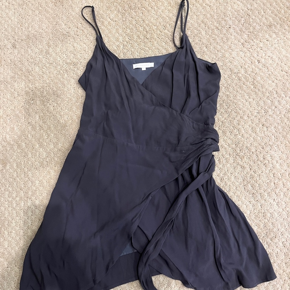 Grey Wrap Dress with Tie